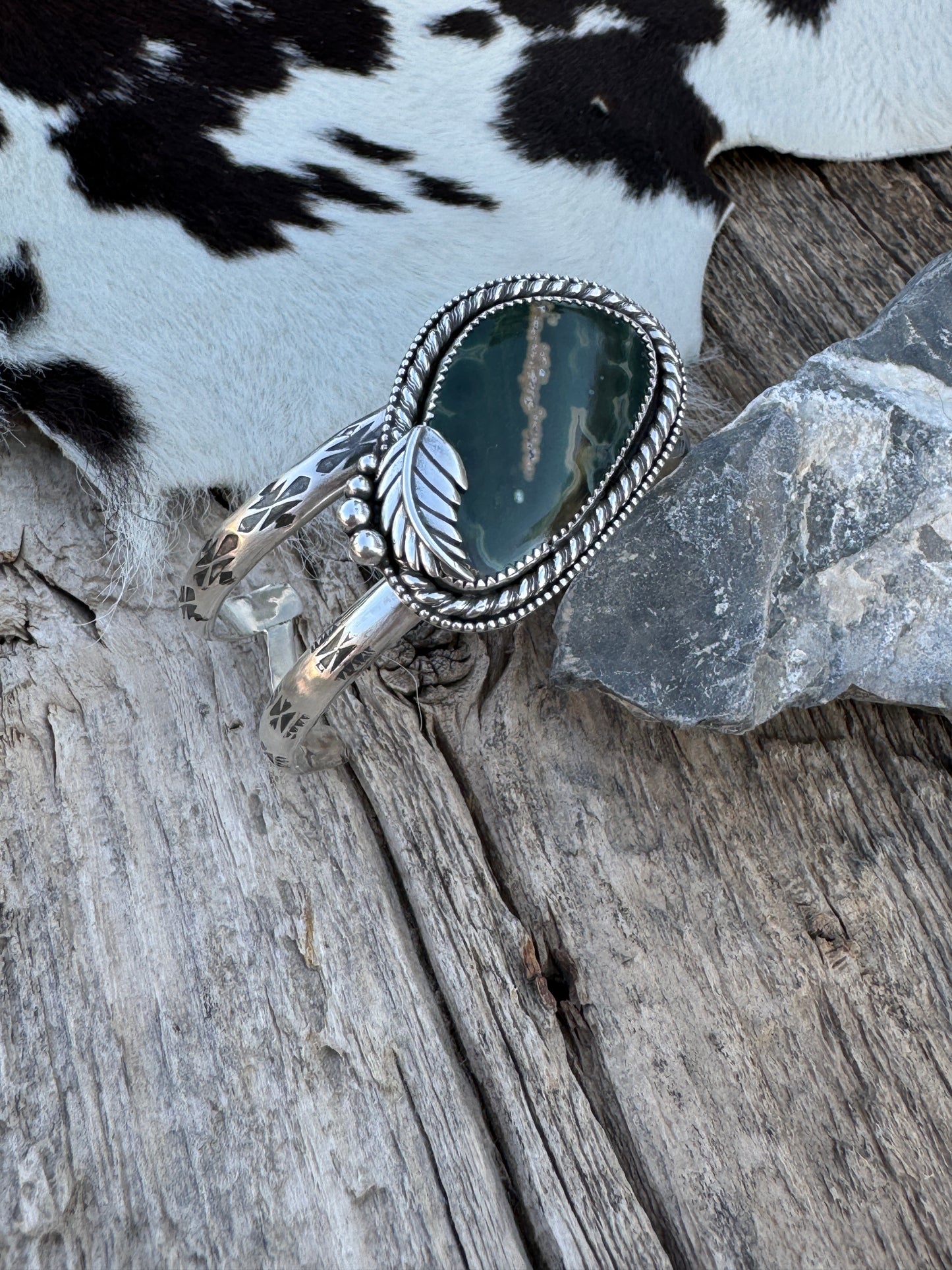 Western Vibes Ocean Jasper Double Banded Cuff