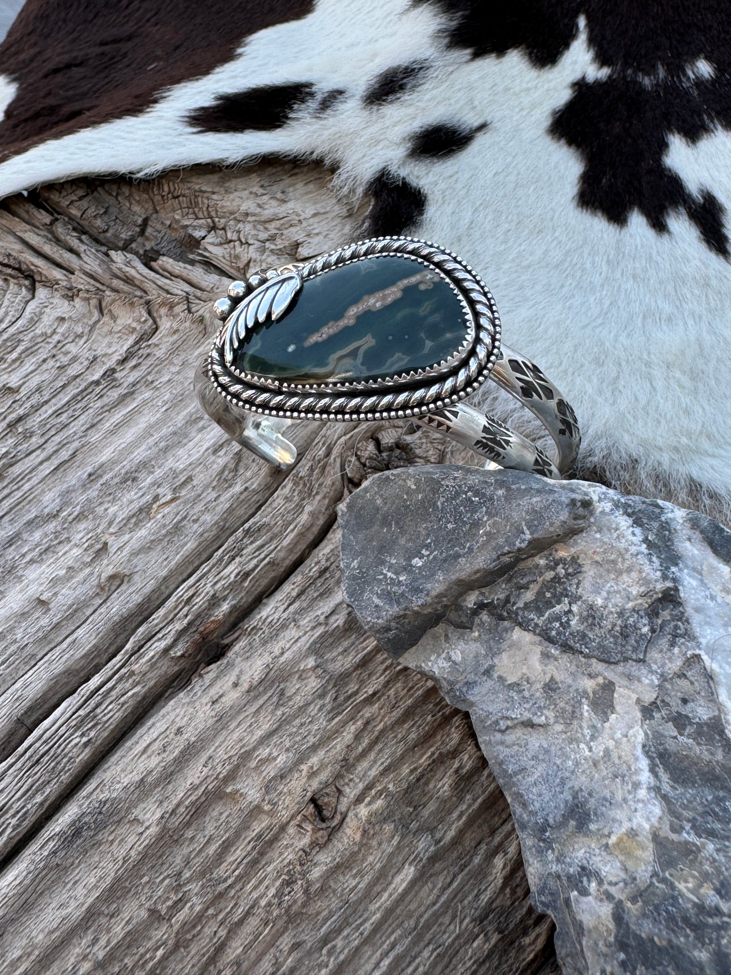 Western Vibes Ocean Jasper Double Banded Cuff