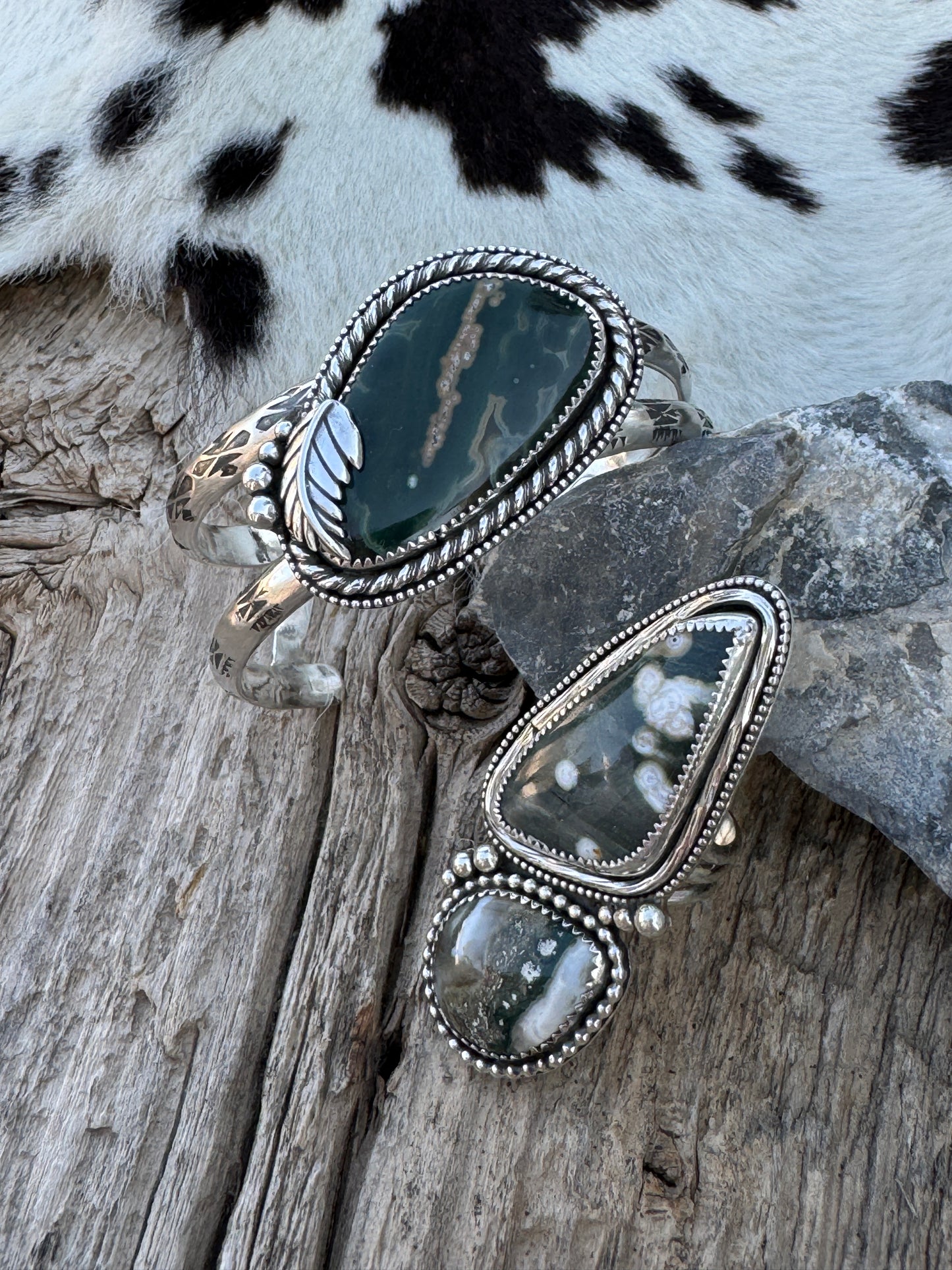 Western Vibes Ocean Jasper Double Banded Cuff