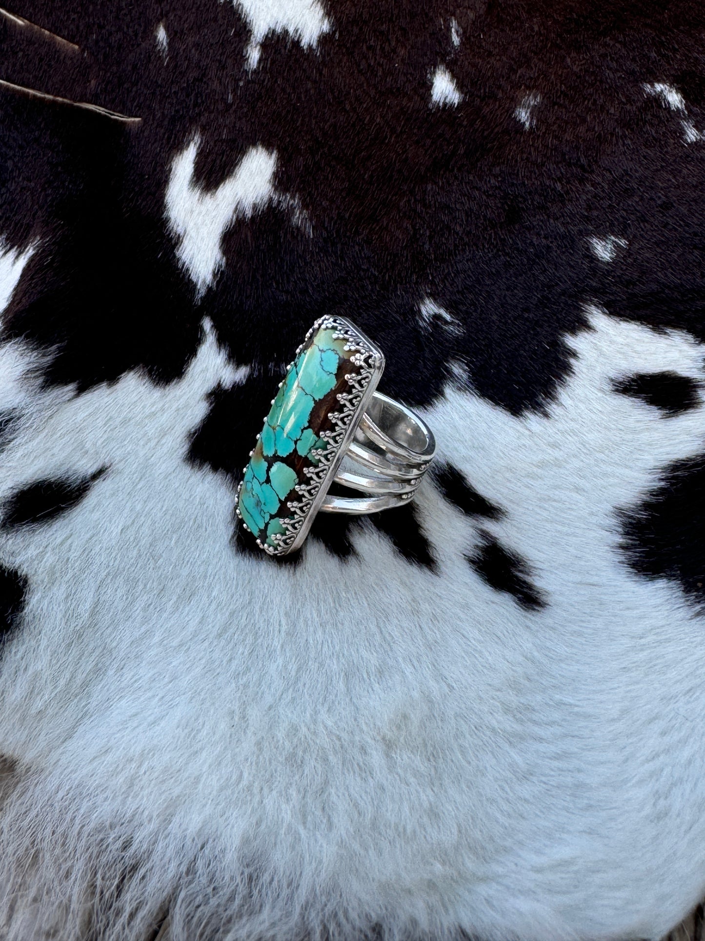 Hubei Turquoise Rectangle Ring {Size 8}